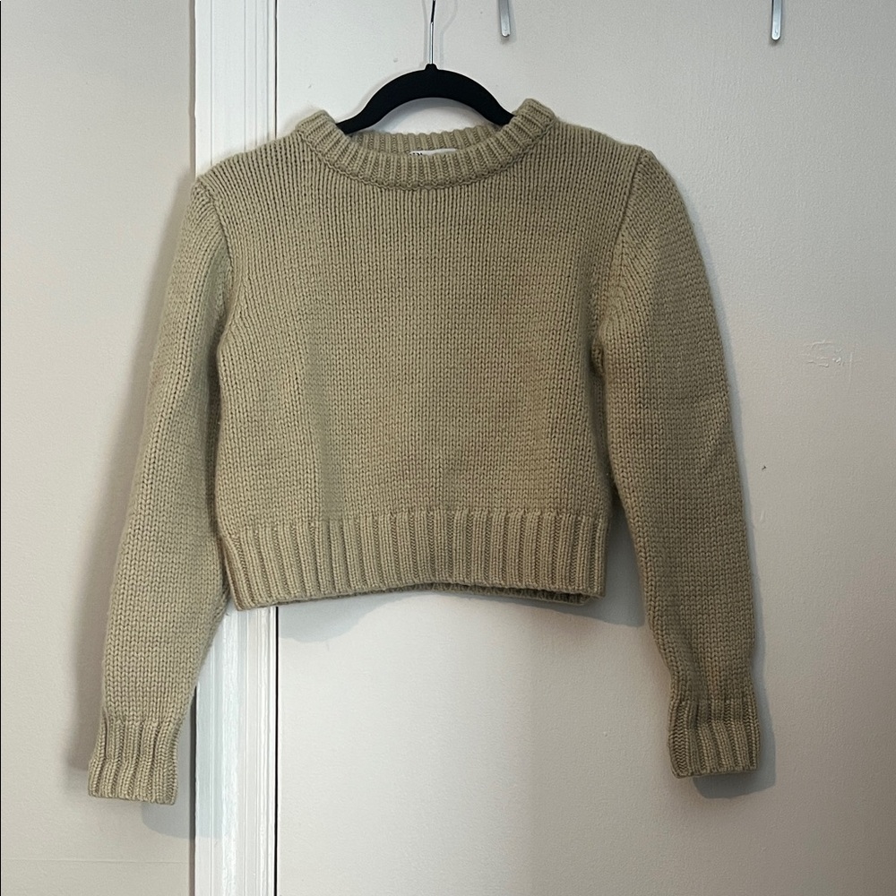 Zara Light Green Cropped Sweater